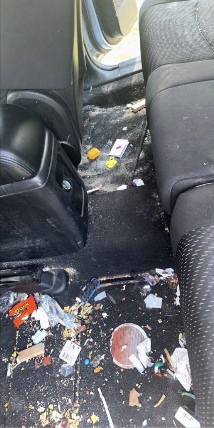 Before interior detailing — Back seat — complete turnaround