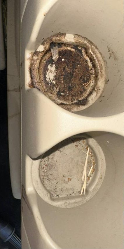 Before interior detailing — Cupholders — like new again