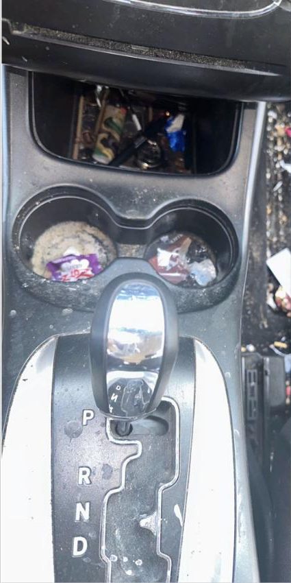 Before interior detailing — Shifter console — detail clean