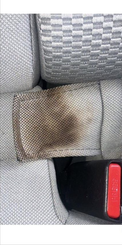 Before interior detailing — Seat & buckle — stain removal